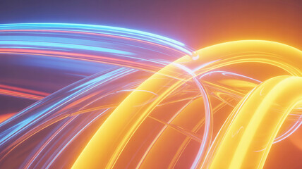 Vibrant abstract light trails with dynamic curves and glowing colors