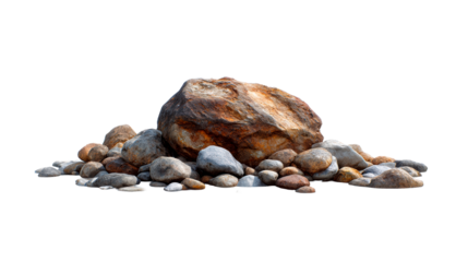 Pile of textured natural rocks and stones