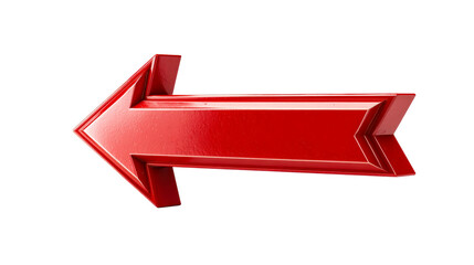 Glossy Red Arrow Pointing Left