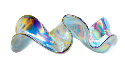 Iridescent Fluid Ribbon Swirl