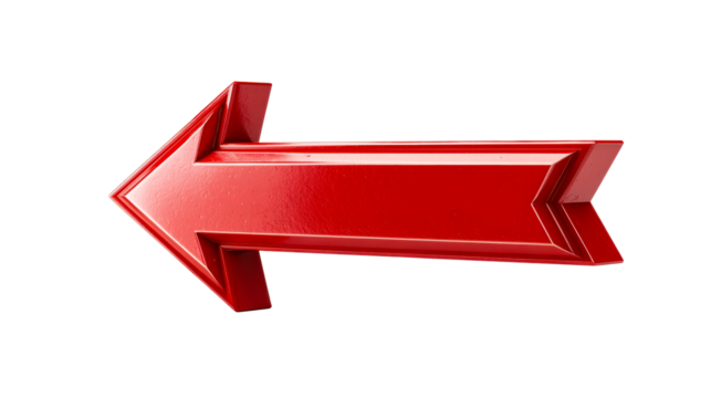 Glossy Red Arrow Pointing Left