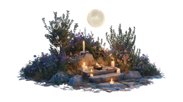  A decorated Christmas tree surrounded by winter holiday gifts, lights, and ornaments