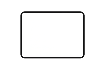 A professional blank horizontal rounded corner rectangle frame or simple border mockup template on a pale light gray background isolated on transparent background