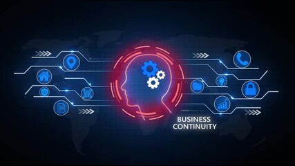 Digital Business Continuity Concept With Global social network connection concept showing digital data communication across the earth background - Powered by Adobe