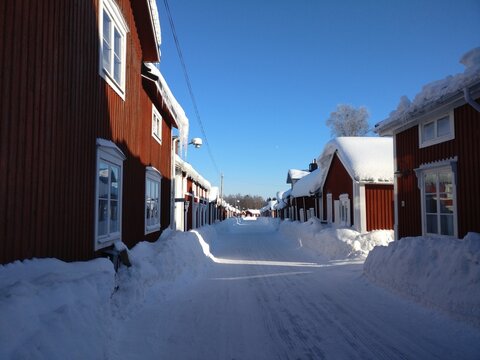 street in winter at kyrkbyn