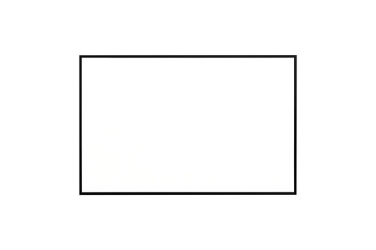 Simple clean white rectangular shape with a thin black border frame element graphic design isolated on transparent background