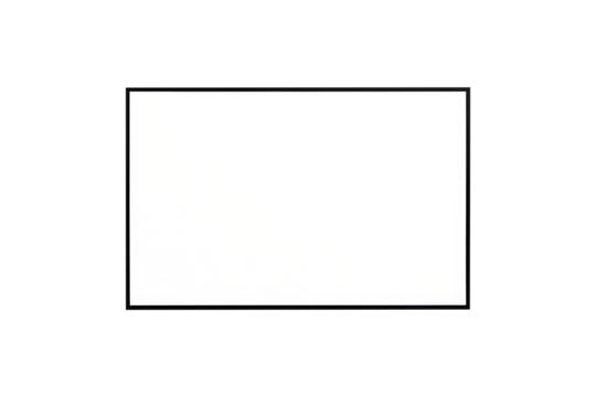 Simple clean white rectangular shape with a thin black border frame element graphic design isolated on transparent background