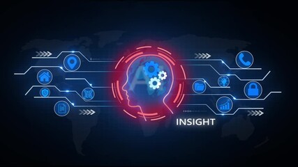 INSIGHT inscription, successful business concept.Global social network connection concept showing digital data communication across the earth background - Powered by Adobe
