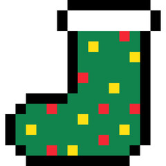 Christmas sock, Christmas tree pattern sock, Christmas elements 