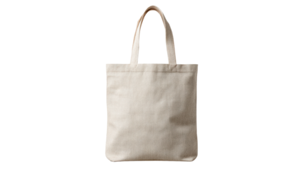 Natural fabric tote bag against white background