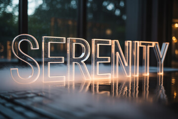 Discover the essence of serenity with this captivating word art, perfect for wellness brands, meditation studios, and spa promotions seeking a tranquil and calming aesthetic