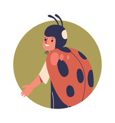 Obraz premium Cute child wearing ladybug costume