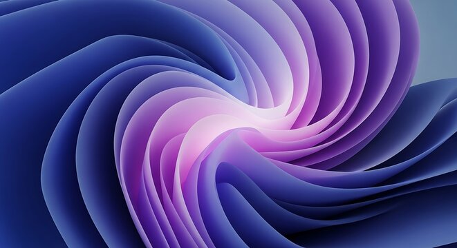 Abstract swirling layers of blue and purple light