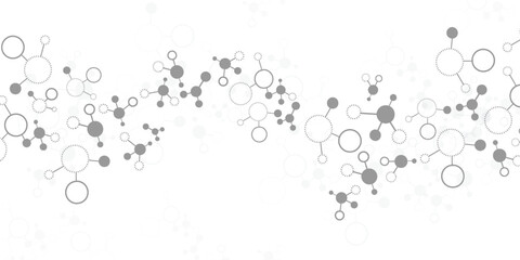 Abstract molecular structure on white, science and technology background