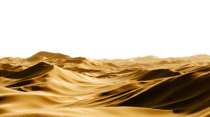 Golden sand dunes under a bright sky