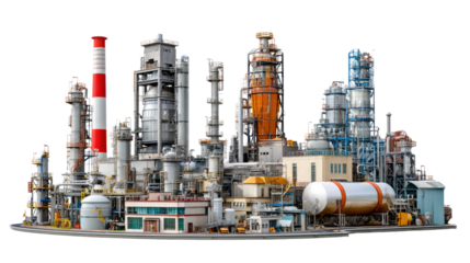 Industrial Powerhouse: A sprawling industrial complex, a symphony of steel and concrete, stands as a testament to engineering prowess and production.