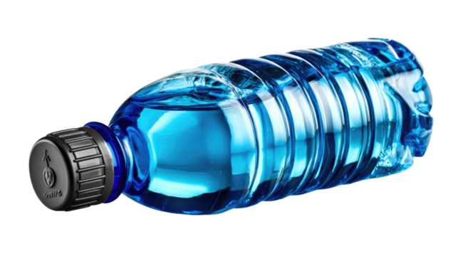 Cool Blue Hydration: A refreshing, cool water bottle, filled to the brim with crystal-clear liquid, offering pure, healthy hydration. This image captures the essence of refreshment and vitality.