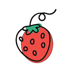 Minimalist Strawberry Illustration with Continuous Line Art.