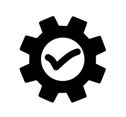 Completed Settings icon vector on white background