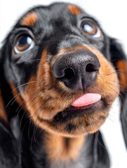Dachshund Dog with Tongue Out