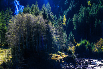 he river that is the source of the Krimml waterfalls in Austria