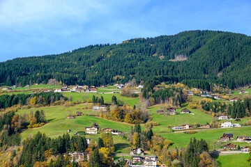 The landscape in the city of Mayrhofen in Austria