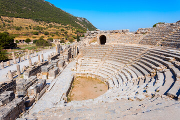 Fototapeta premium Odeon small ancient theatre in Ephesus city in Turkey