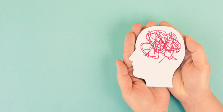 Confusion, depression and trauma, mental health, stressed, overwhelmed mind, brain with concentration problems, ADHD