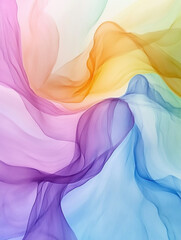 Colorful Abstract Waves with Flowing Smoke and Light Patterns