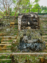 Temple of the Masks, detailed view, Group E, Uaxactun Archeological Site, Peten Department, Guatemala