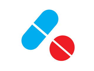 red and blue pills icon