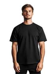 Fototapeta premium Casual fashion with a black t shirt for men