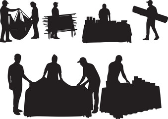 Diverse silhouettes showcasing international volunteer day activities and community service