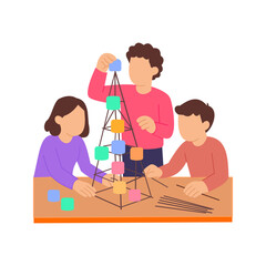 Marshmallow Tower, building structure for teamwork challenge