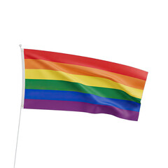 Obraz premium A Waving Rainbow Flag With Six Horizontal Stripes Red Orange Yellow Green Blue Purple Against A Transparent Background