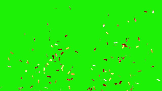 red and gold confetti explosion - 3D rendering