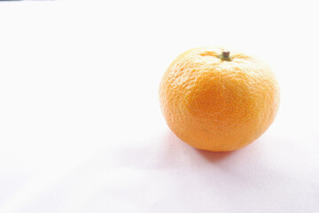 closeup detail of Orange fruit isolated on White with space