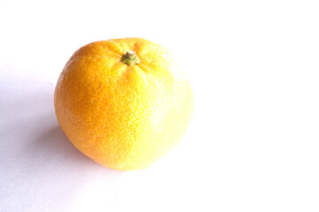 closeup detail of Orange fruit isolated on White