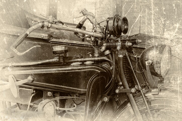 vieille photo d'une moto vintage