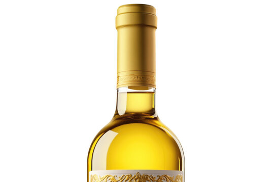 Close-up of white wine bottle neck