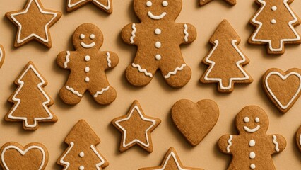 Festive gingerbread cookies delight wallpaper for desktop