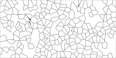 Fototapeta premium Black Outline Geometric Mosaic on White Background with Sparse Irregular Polygonal Shapes for Minimalist Design