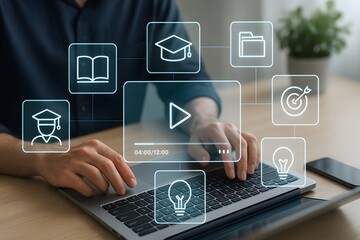 Online course platform with video lessons and study resources
