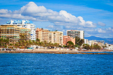 Marbella city beach panoramic view in Spain