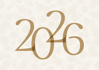 Elegant 2026 Year Celebration Banner with Golden Numbers and Soft Bubble Background