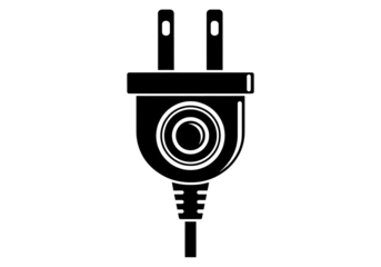 Power Plug Icon Black Vector Illustration