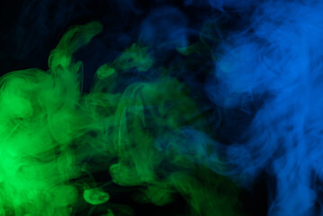 Green steam on a black background.