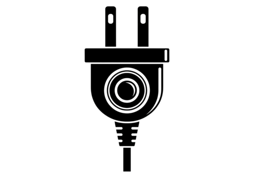 Power Plug Icon Black Vector Illustration