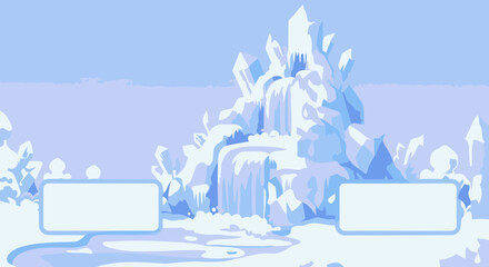 Here is the stock photo description:

Ice Crystal Waterfall Banner Background