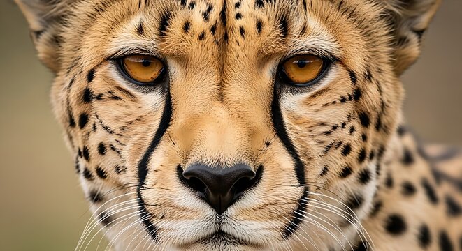 A cheetah's face painted in watercolor style, with splashes of gold and amber, on a white background,  international cheetah day - Powered by Adobe